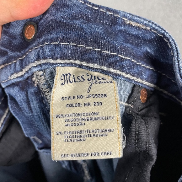MISS ME Signature Rise Boot Cut Jeans Womens 29x33 Thick Stitch Distressed - Picture 16 of 16